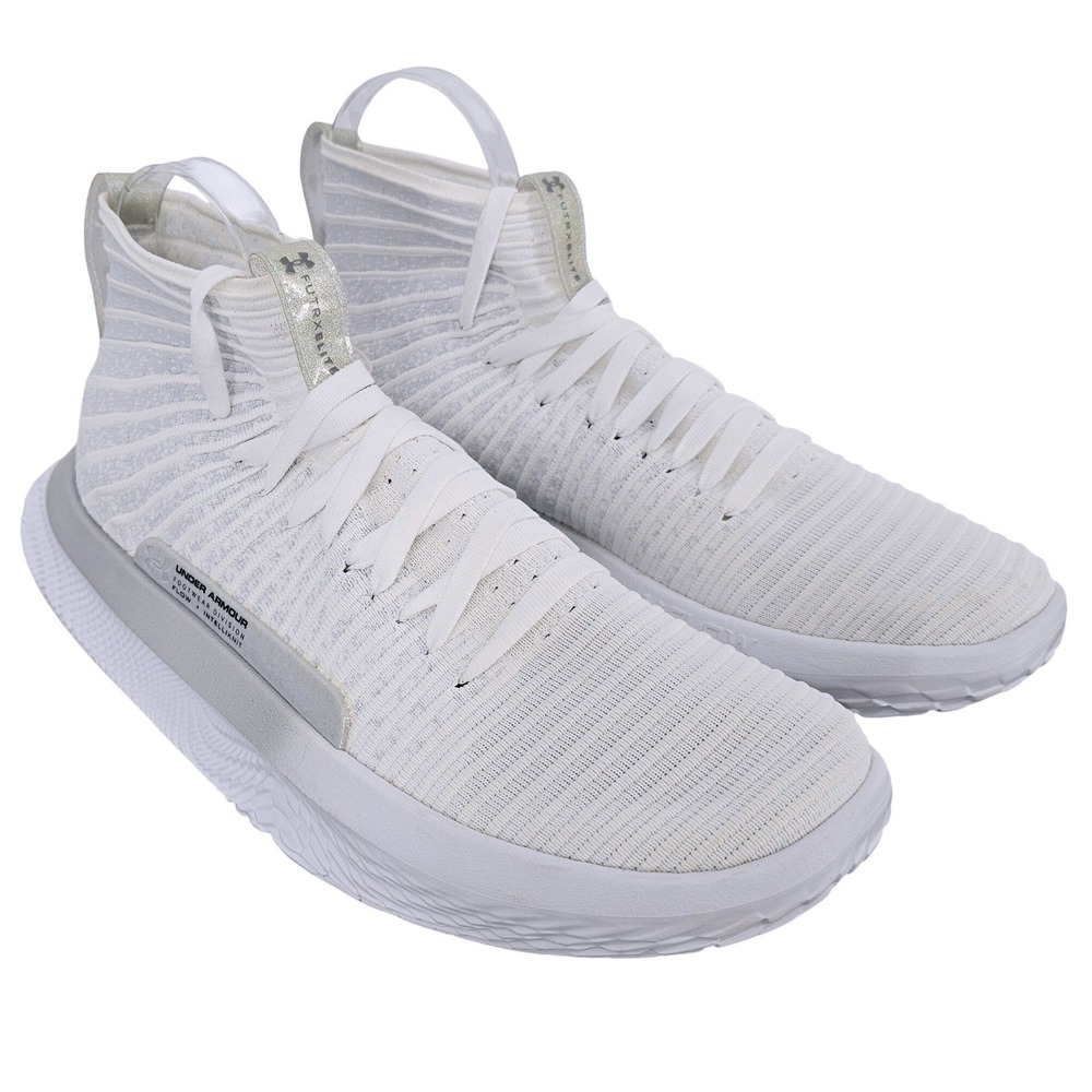 Under Armour Flow FUTR X Elite White High Top Basketball Shoes Size 10.5 NWOT